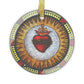 Sacred Heart of Jesus Glass Ornament, Catholic Christmas Ornament Gift for mom dad grandma, Catholic tree trimming home decor