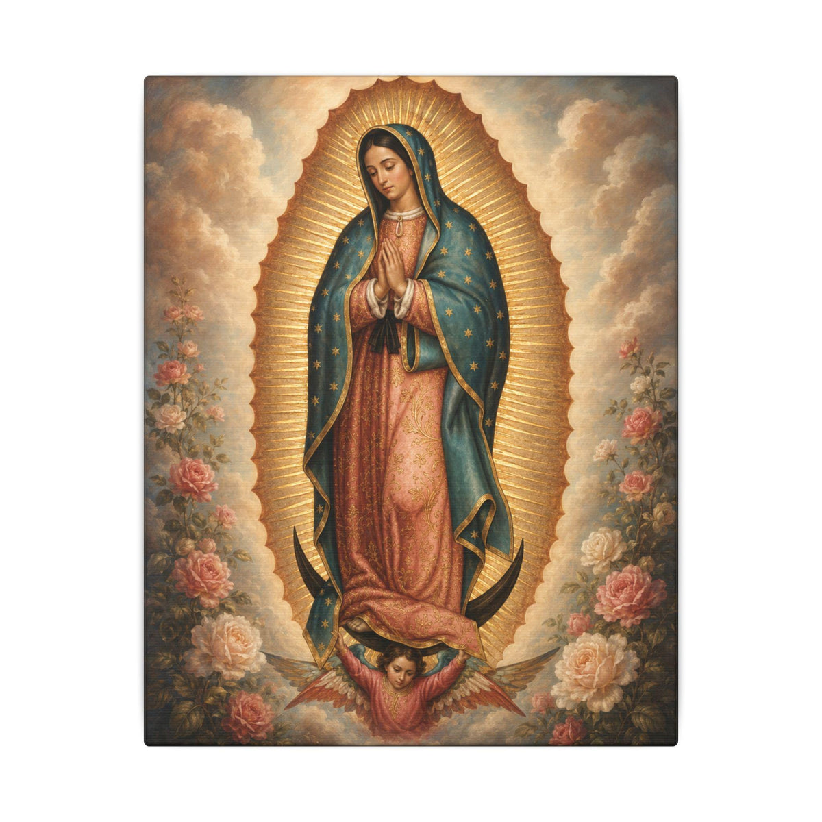 Our Lady of Guadalupe canvas print, traditional Marian devotional wall art — Catholic gift from Glory Be Gifts – view 2