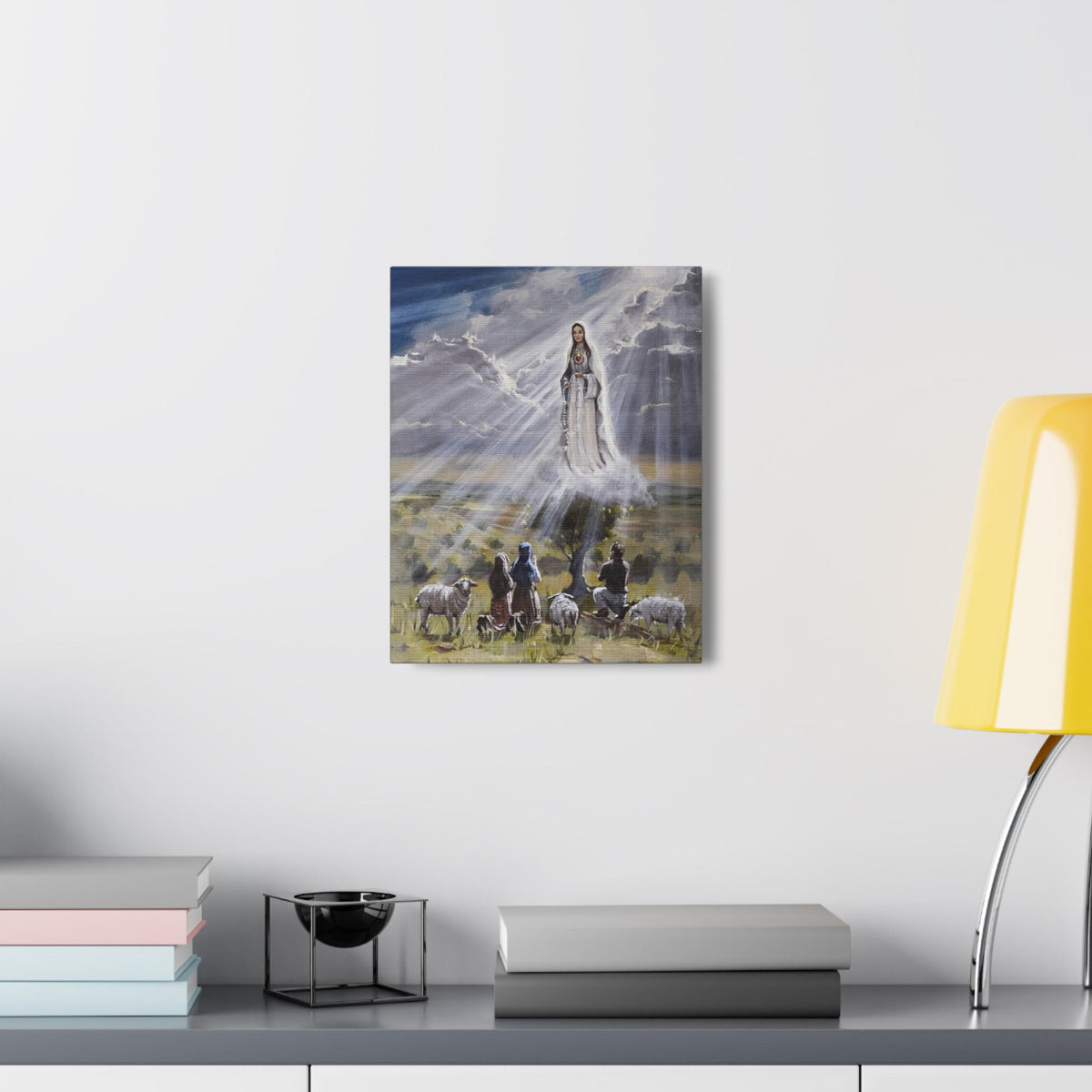Our Lady of Fatima Canvas Print, Rosary Prayer Altar Art