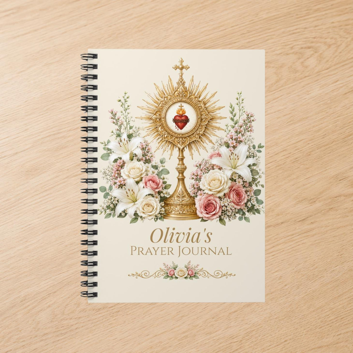 Personalized Sacred Heart Prayer Journal, Catholic Gift