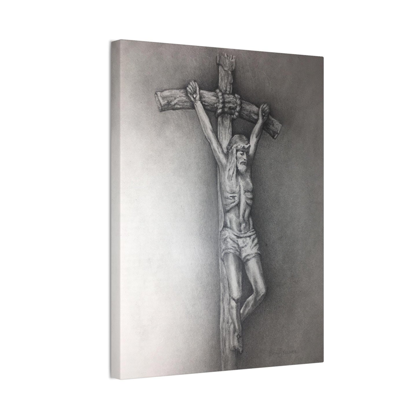 JPII Crucifix Canvas Print | Sacred Art by Brian Kelliher, Ars Deo