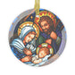 Holy Family Stained Glass Catholic Christmas Ornament