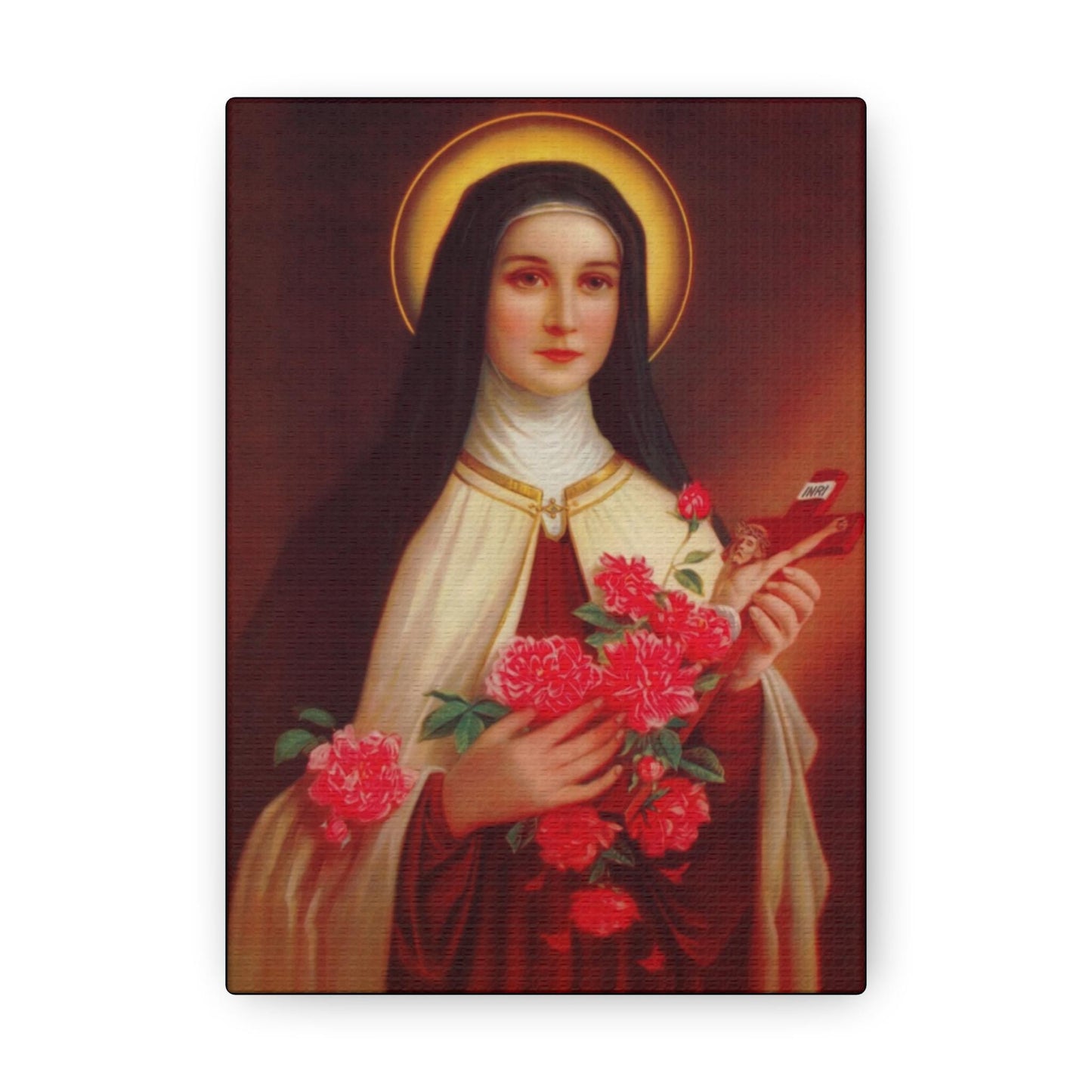 8x10 St Therese Catholic Canvas - Saint Thérèse of Lisieux - Confirmation wall art, Home Décor, Gift for Catholic, Inspirational Artwork