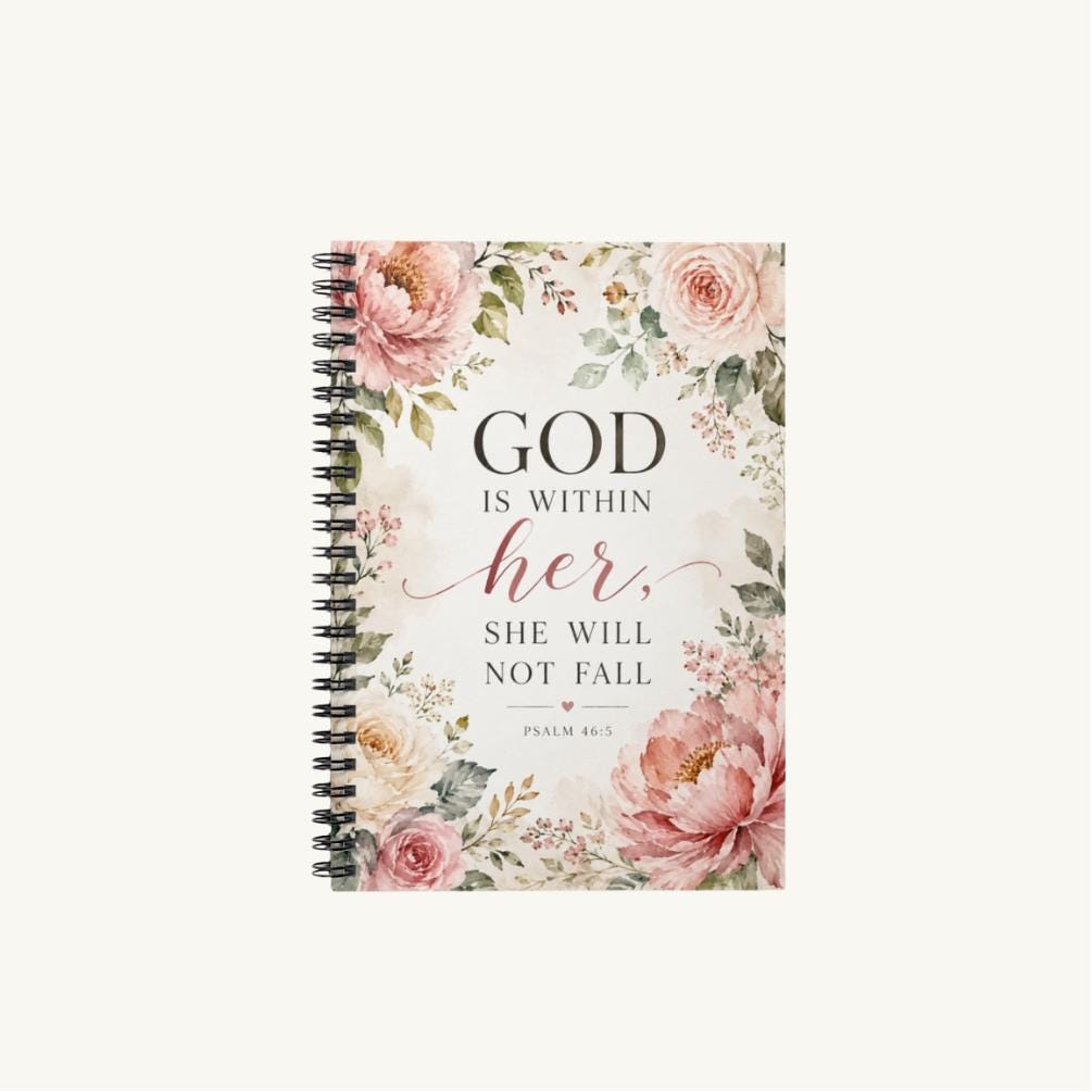 God Is Within Her Journal, Psalm 46:5 Christian Notebook