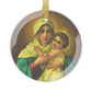 Our Lady of Schoenstatt Catholic Glass Ornament