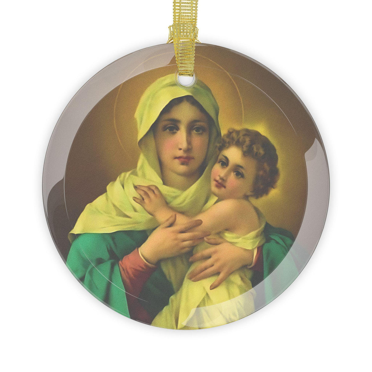 Our Lady of Schoenstatt Catholic Glass Ornament