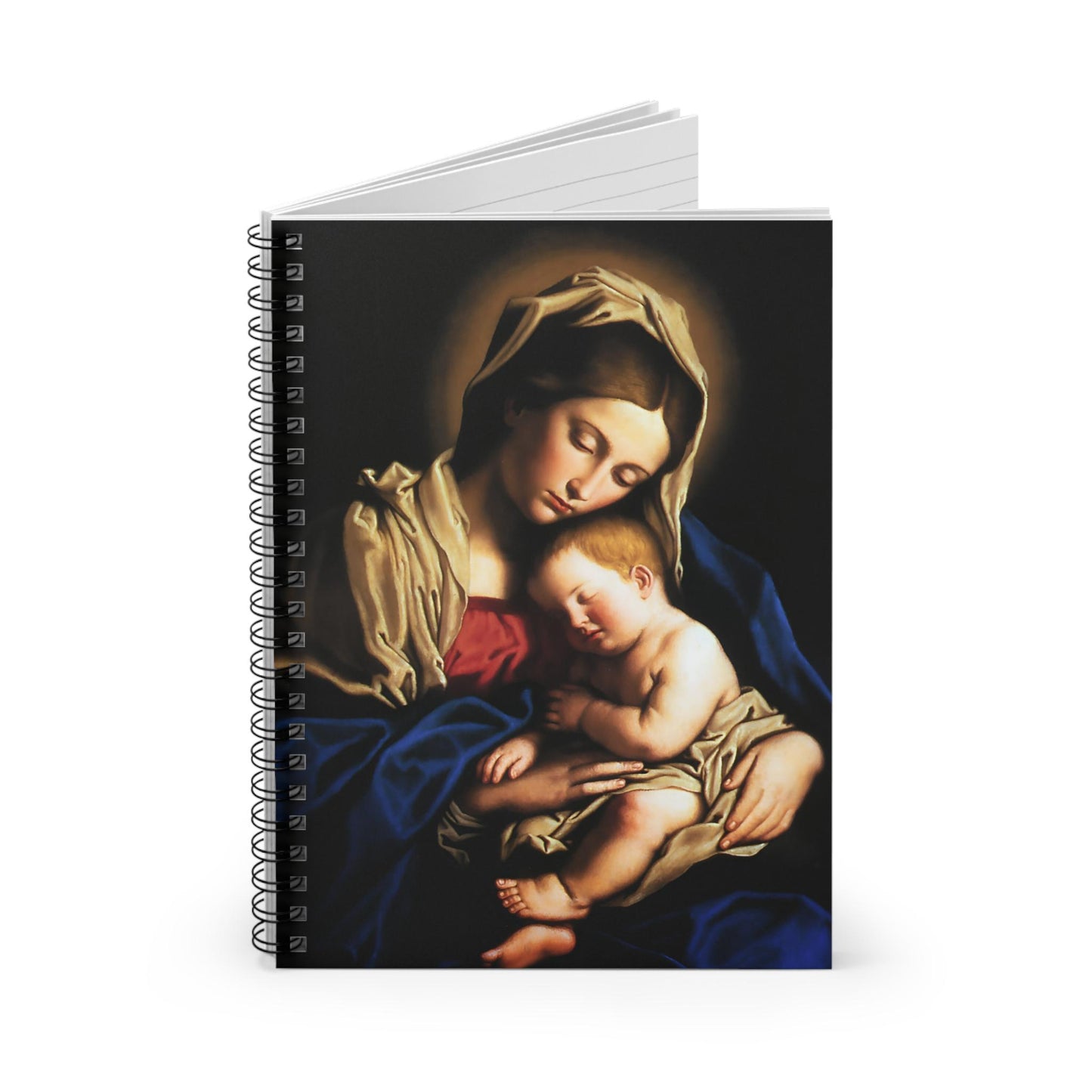 Religious Spiral Notebook - Ruled Line, Mother of God, Mary and Jesus, Catholic