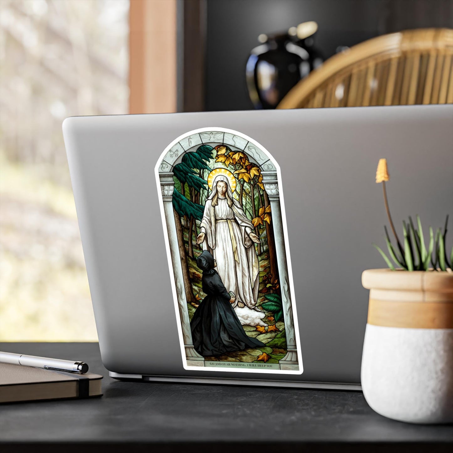 Our Lady of Champion Vinyl Sticker, Catholic Shrine Art