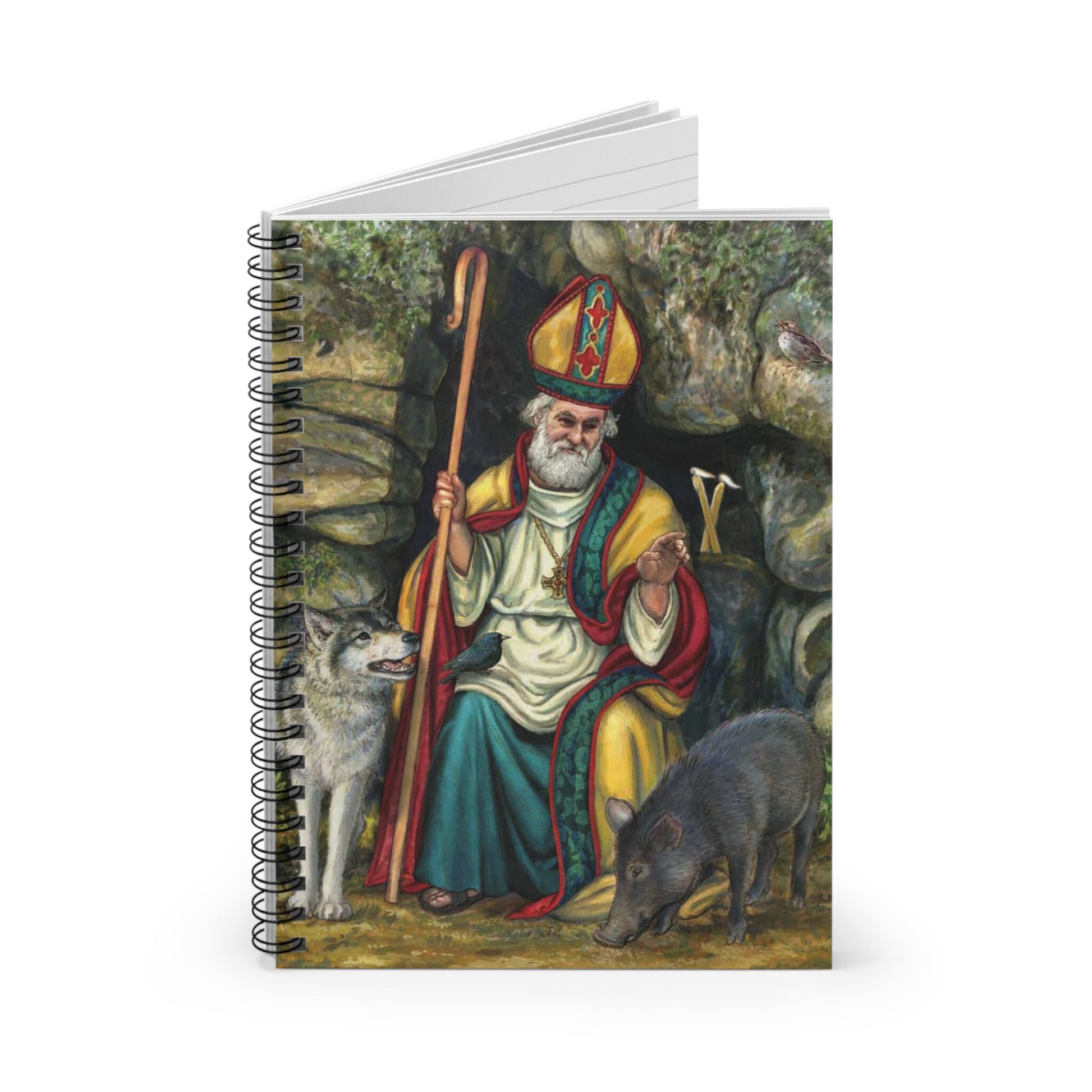 Saint Blaise adoration journal cover, Catholic prayer notebook — Catholic gift from Glory Be Gifts