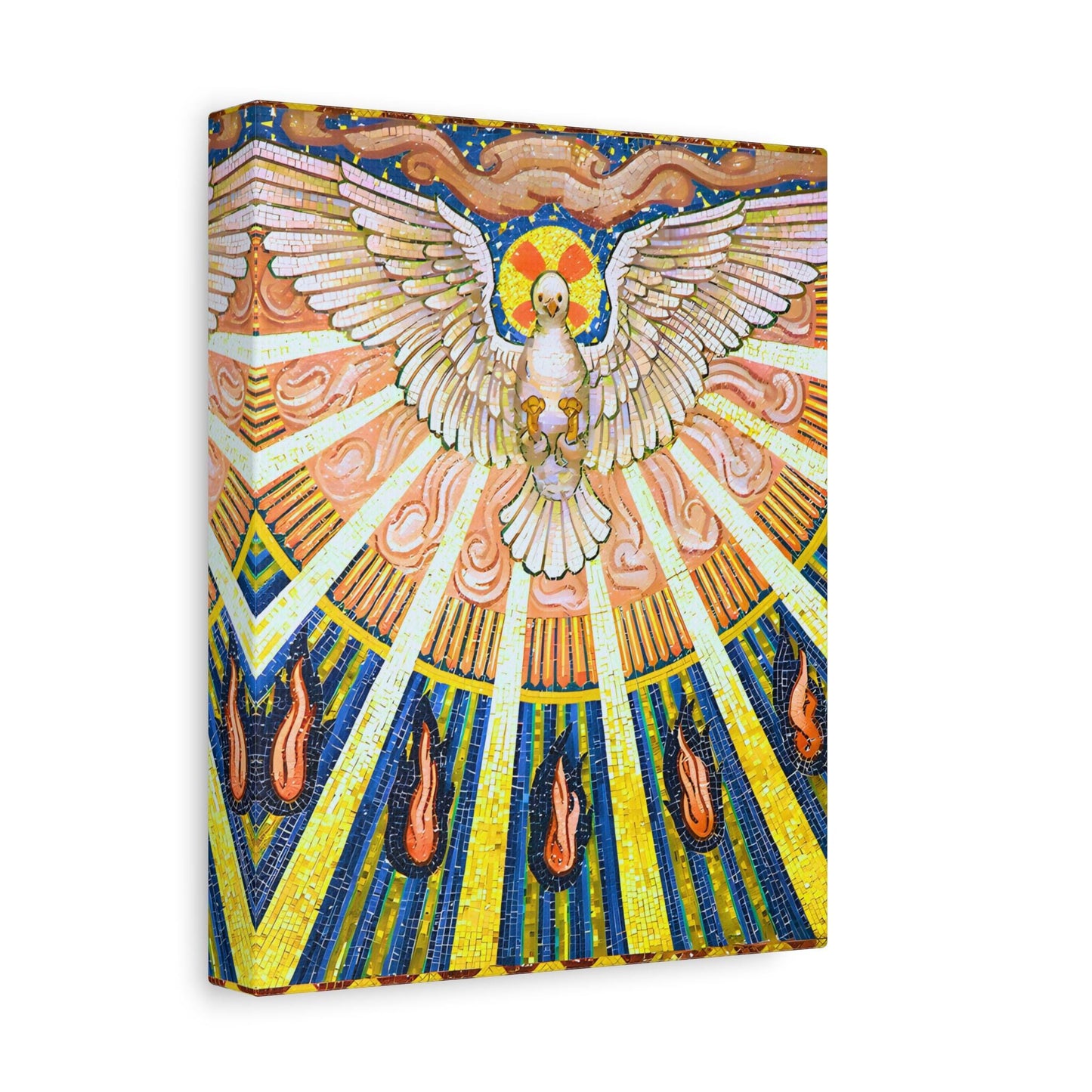 Holy Spirit Dove Mosaic Canvas Art | Catholic Pentecost Gift