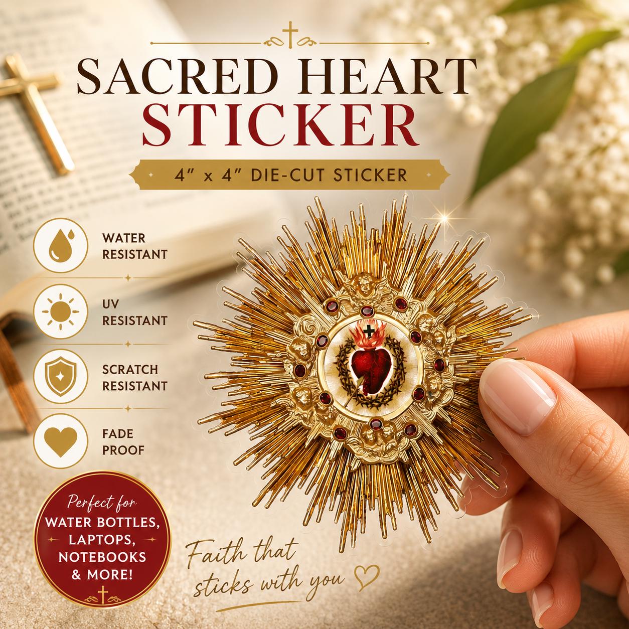 Sacred Heart of Jesus sticker — additional product photo