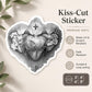 Three Hearts sticker of the Holy Family — Sacred Heart of Jesus, Immaculate Heart of Mary, Chaste Heart of Joseph — sacred art by Brian Kelliher, Catholic gift from Glory Be Gifts – view 2