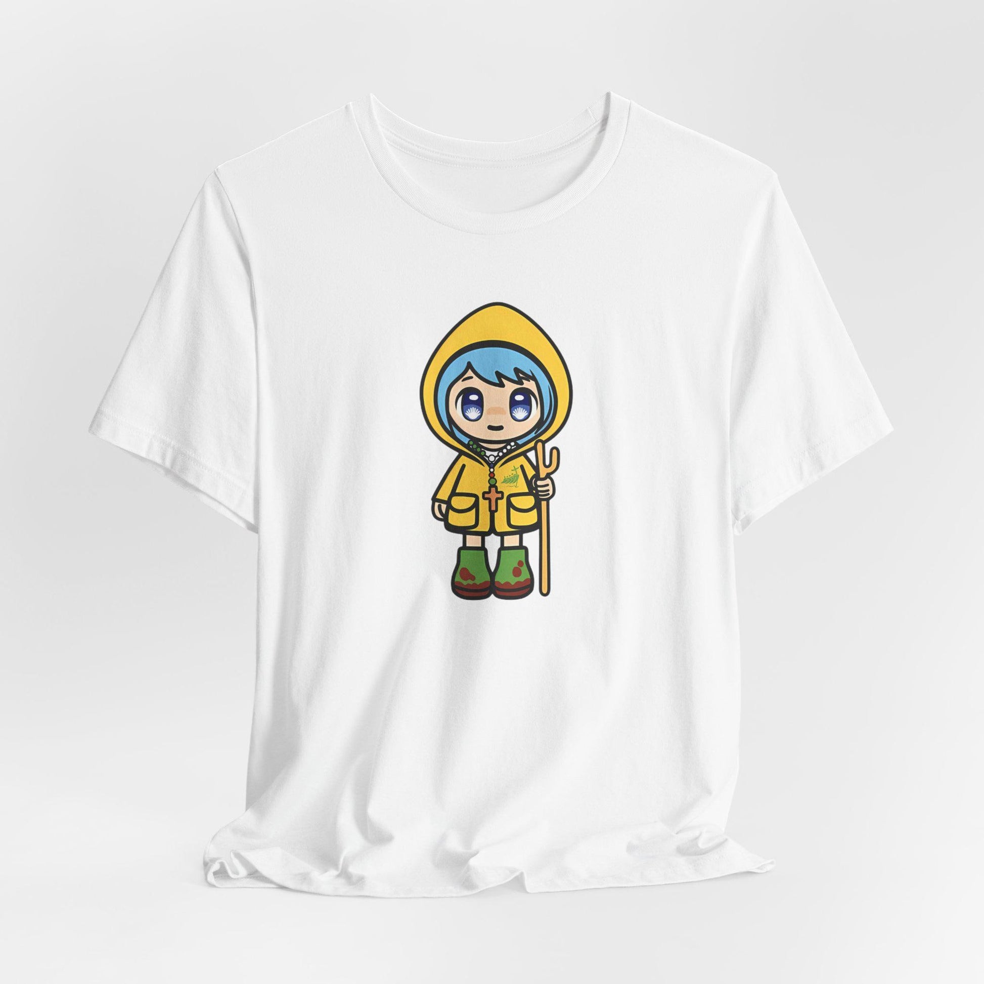 Luce Unisex Tee featuring the Catholic Jubilee Year mascot — Catholic gift from Glory Be Gifts – view 3