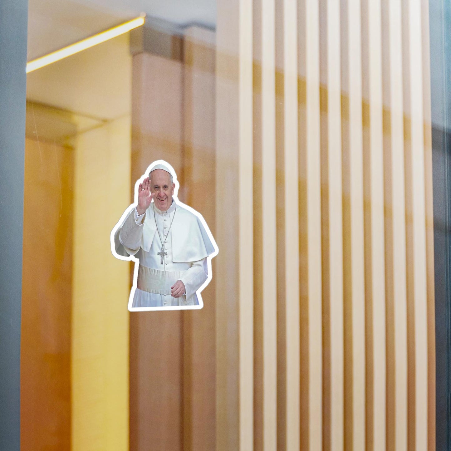 Pope Francis Waving Vinyl Decal Sticker