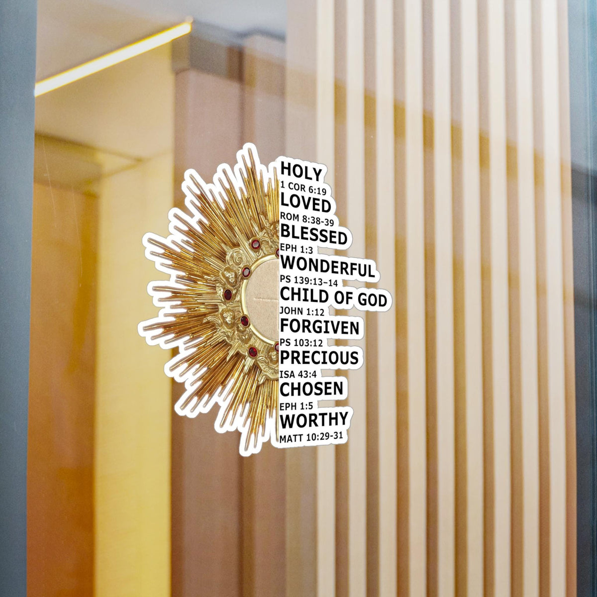 You Are Bible Verse Sticker, Catholic Monstrance Decal
