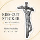 Catholic Crucifix Sticker Jesus Christ Pope JPII Ars Deo Sacred Art by Brian J Kelliher Vinyl Decal Catholic Gift Car Laptop Waterbottle