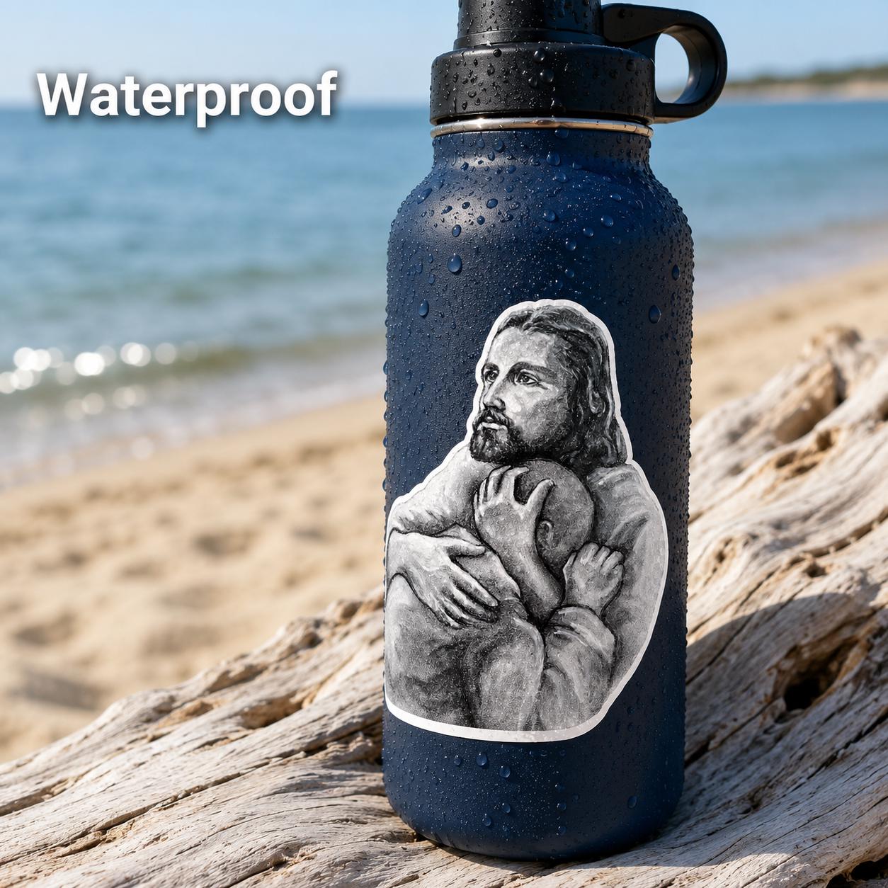 Jesus Comforting the Suffering Soul Sticker | Sacred Art by Brian Kelliher, Ars Deo