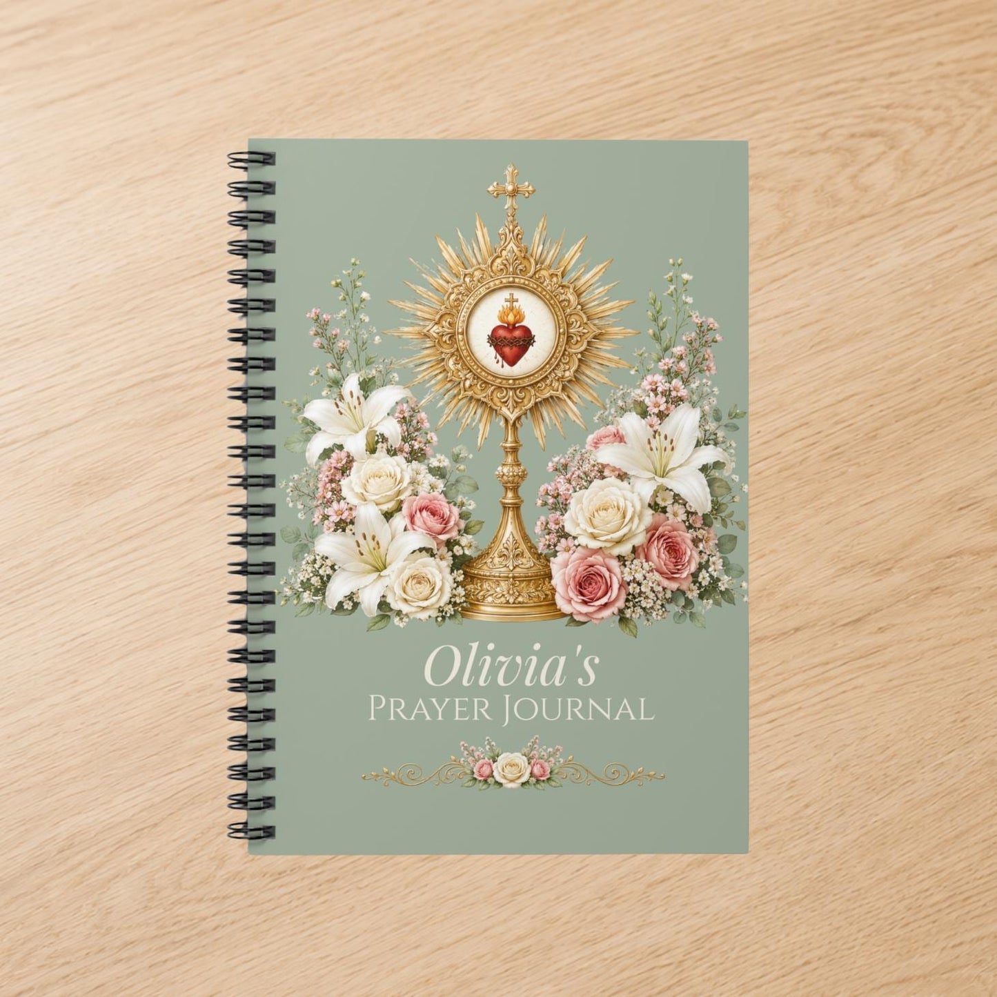 Personalized Sacred Heart Prayer Journal, Catholic Gift