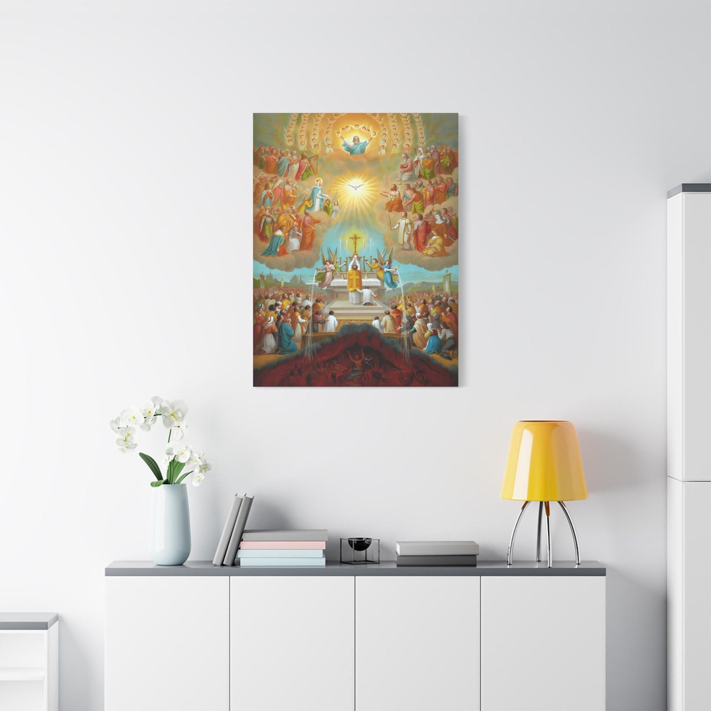 Communion of Saints Canvas, Catholic Mass Art, Holy Souls
