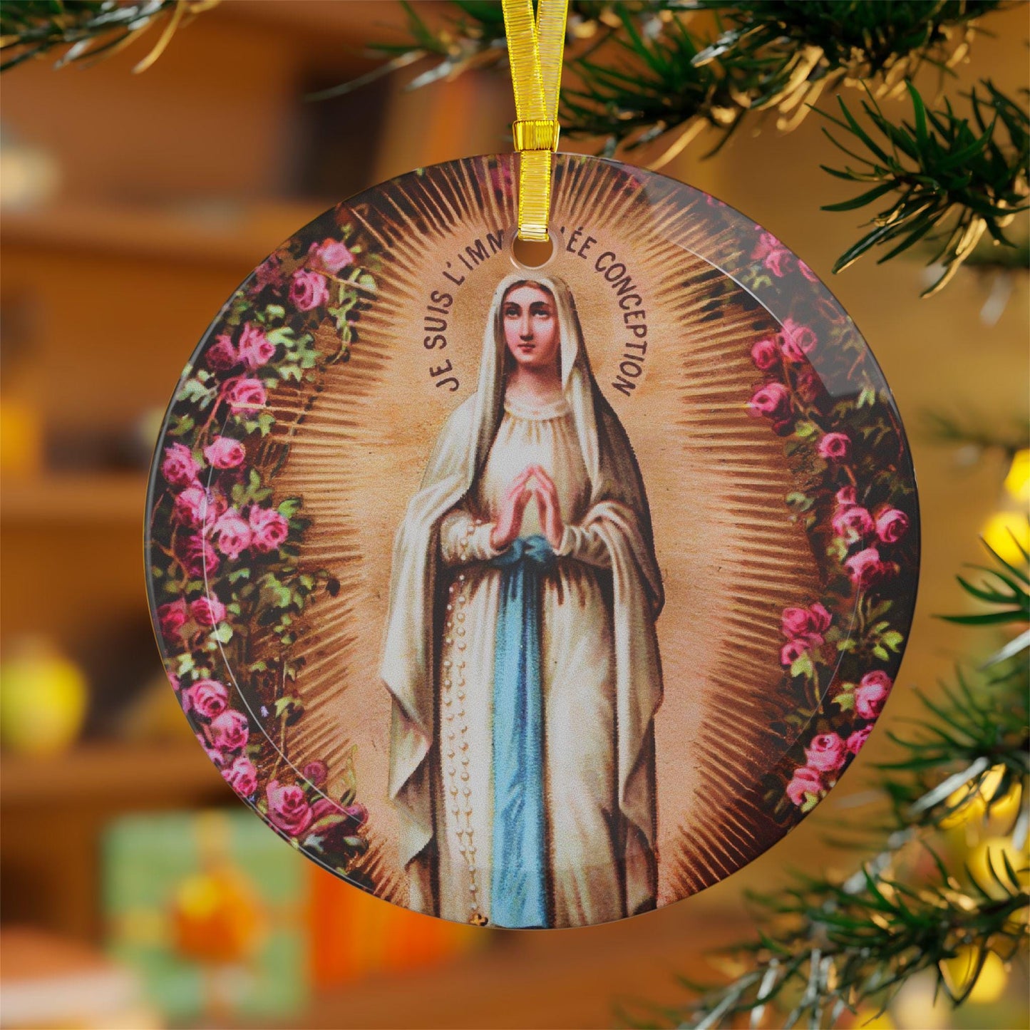 Our Lady of the Immaculate Conception glass ornament — additional product photo