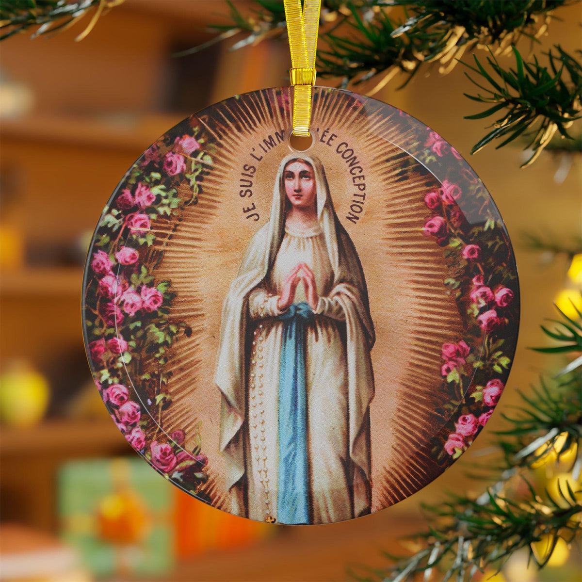 Our Lady of the Immaculate Conception glass ornament — additional product photo