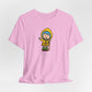 Luce waving Catholic Jubilee mascot unisex tee shirt design — Catholic gift from Glory Be Gifts – view 5