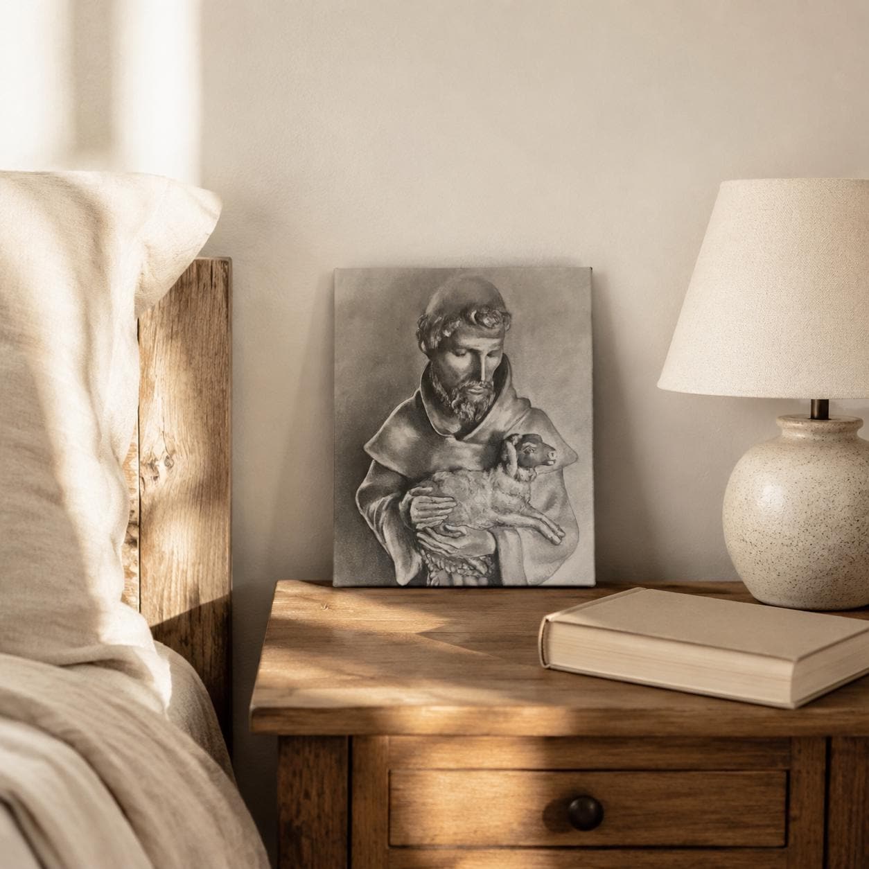 Saint Francis with Lamb Canvas Print – Brian Keliher Sacred Art