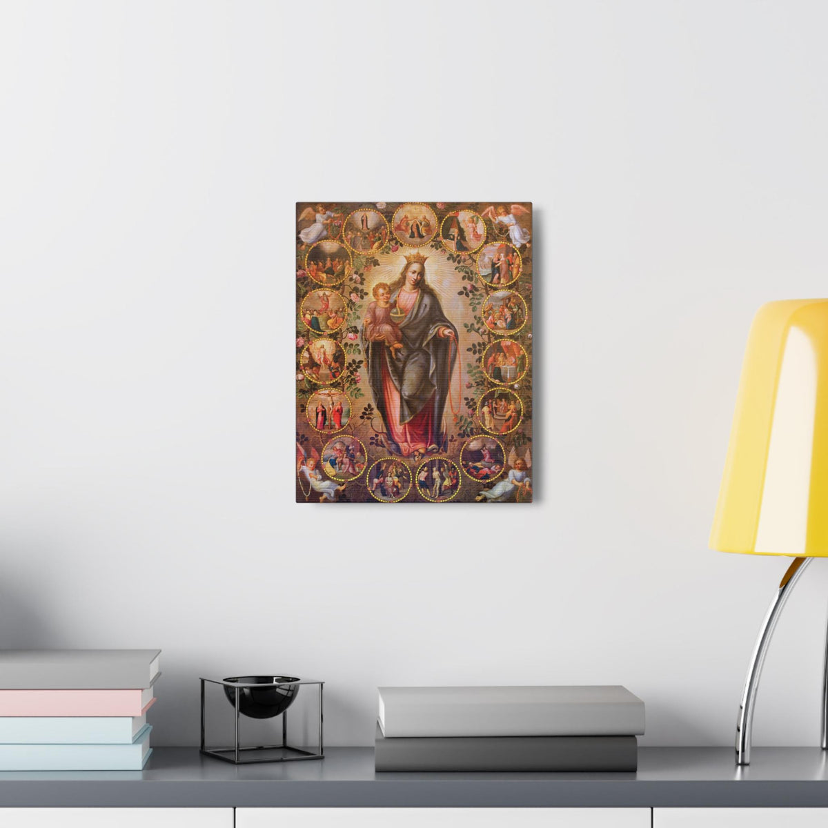 Mysteries of the Rosary Canvas, Catholic Wall Art Gift