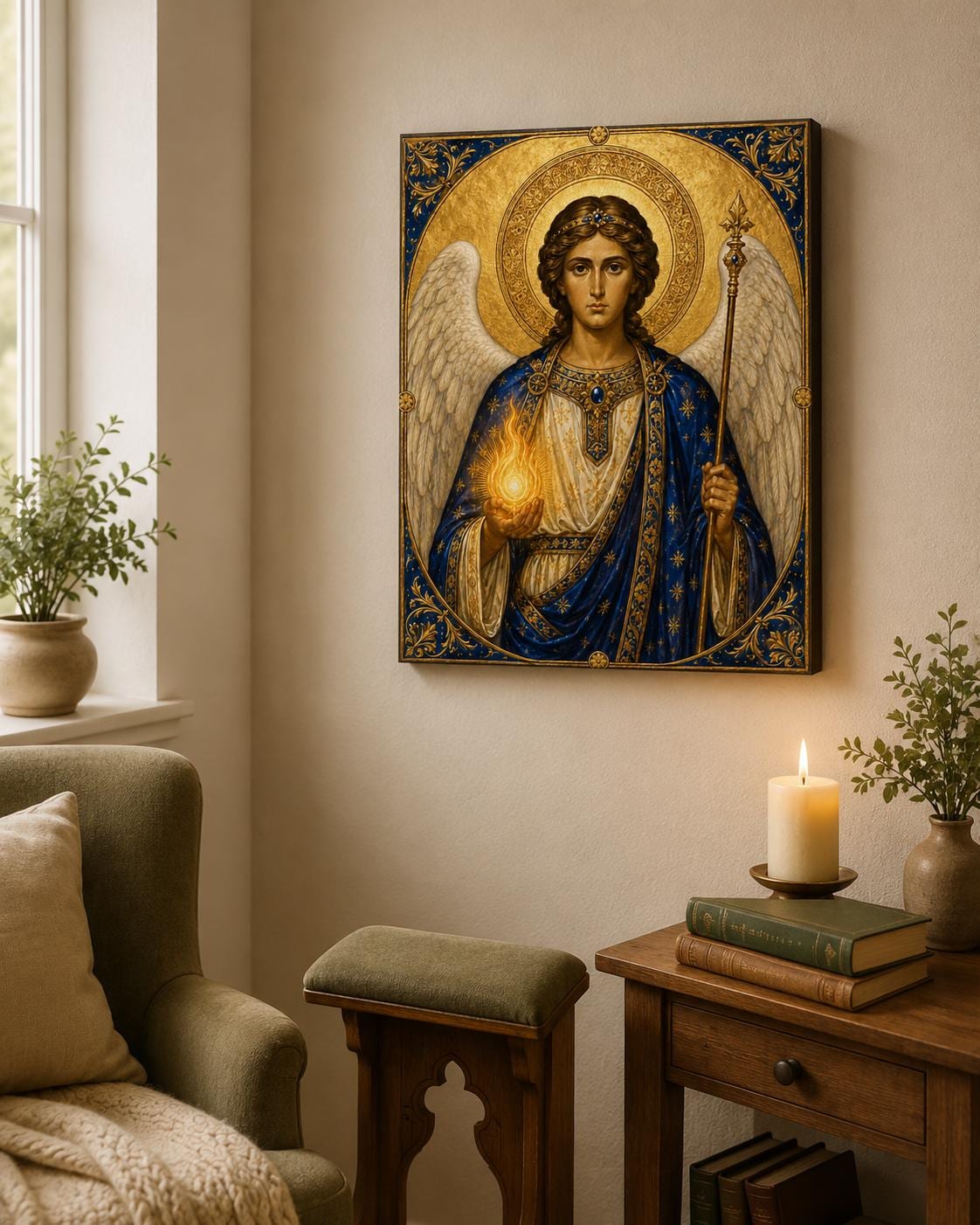 Four Archangels Canvas Wall Art Set, Catholic Icon Print