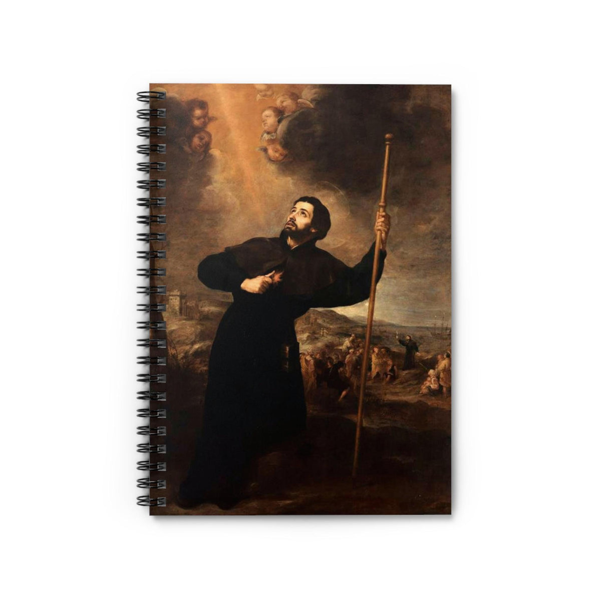 Saint Francis Xavier Confirmation journal, ruled Catholic adoration notebook — Catholic gift from Glory Be Gifts – view 2