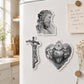 Sacred Hearts Crucifix Magnet Bundle, Catholic Ars Deo Set