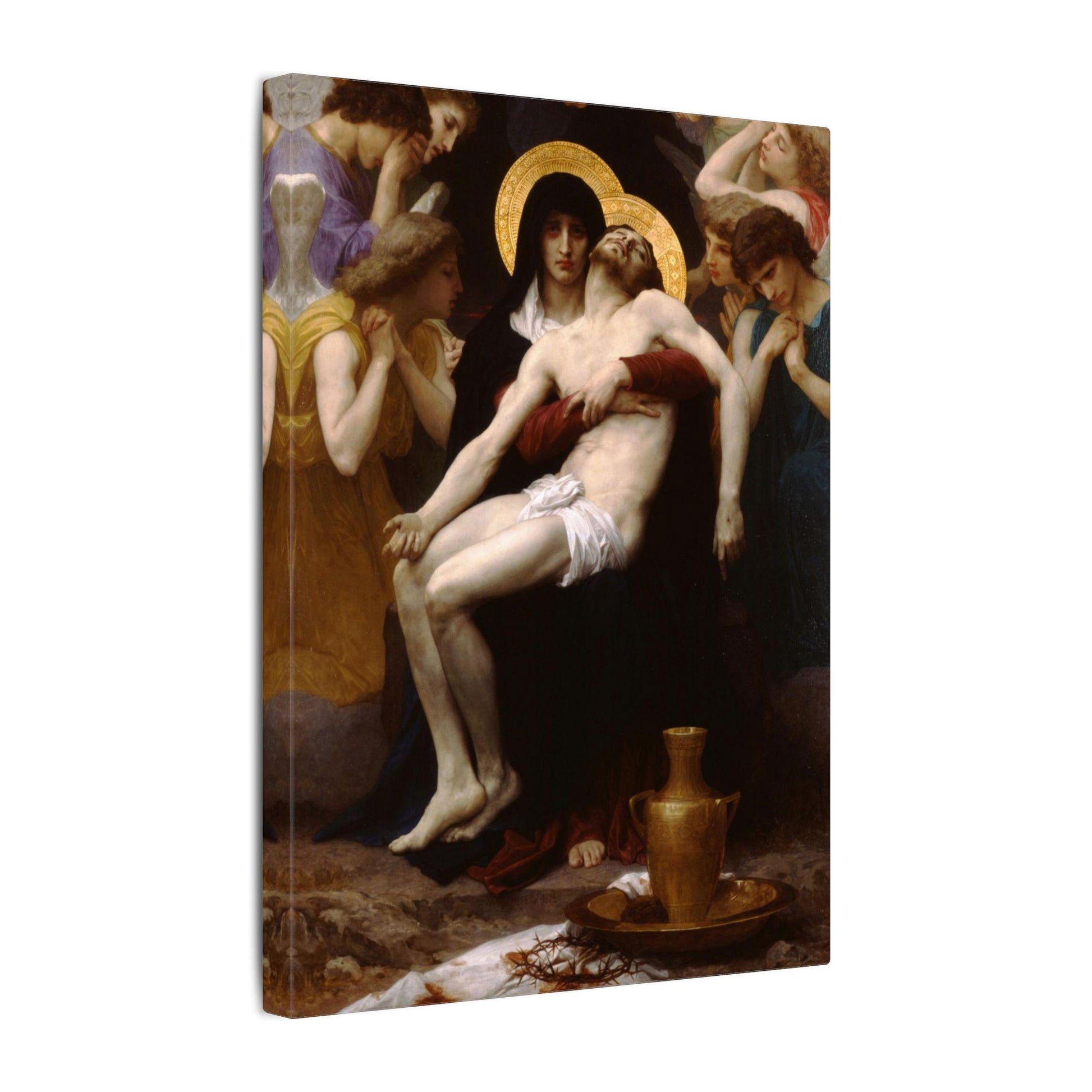 Pietà stretched matte canvas print, the sorrows of Mary at the crucifixion — Catholic gift from Glory Be Gifts – view 2