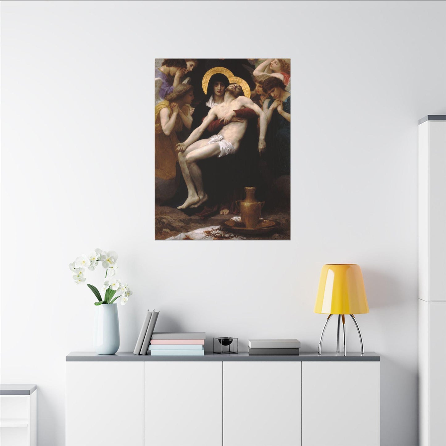 Pietà stretched matte canvas print, the sorrows of Mary at the crucifixion — Catholic gift from Glory Be Gifts – view 5