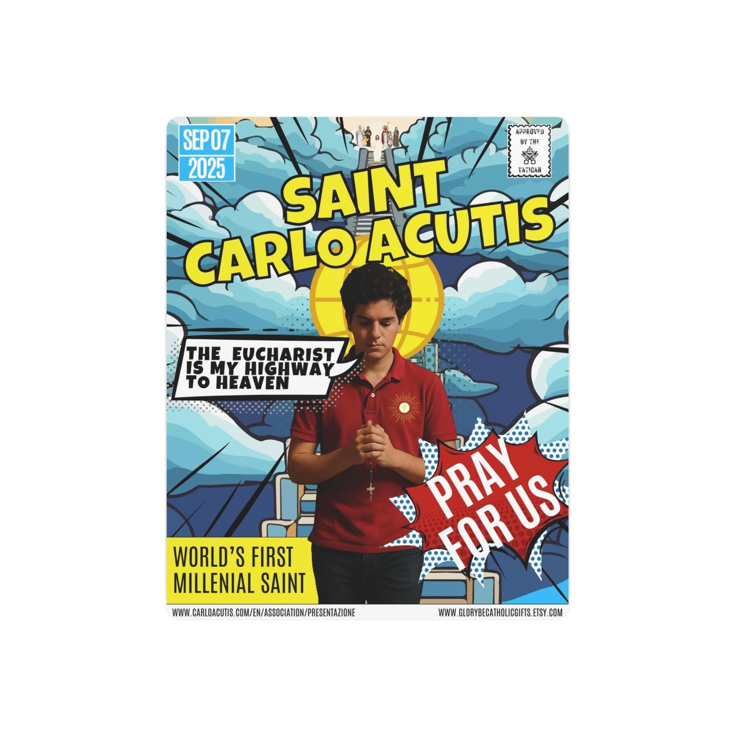 Saint Carlo Acutis Metal Art Sign – Catholic Decor
