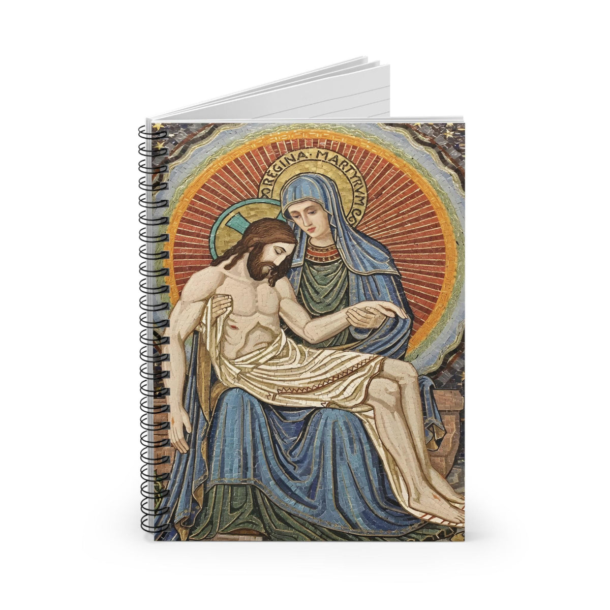 Religious Spiral Notebook | Pieta & Mary and Jesus Adoration Journal