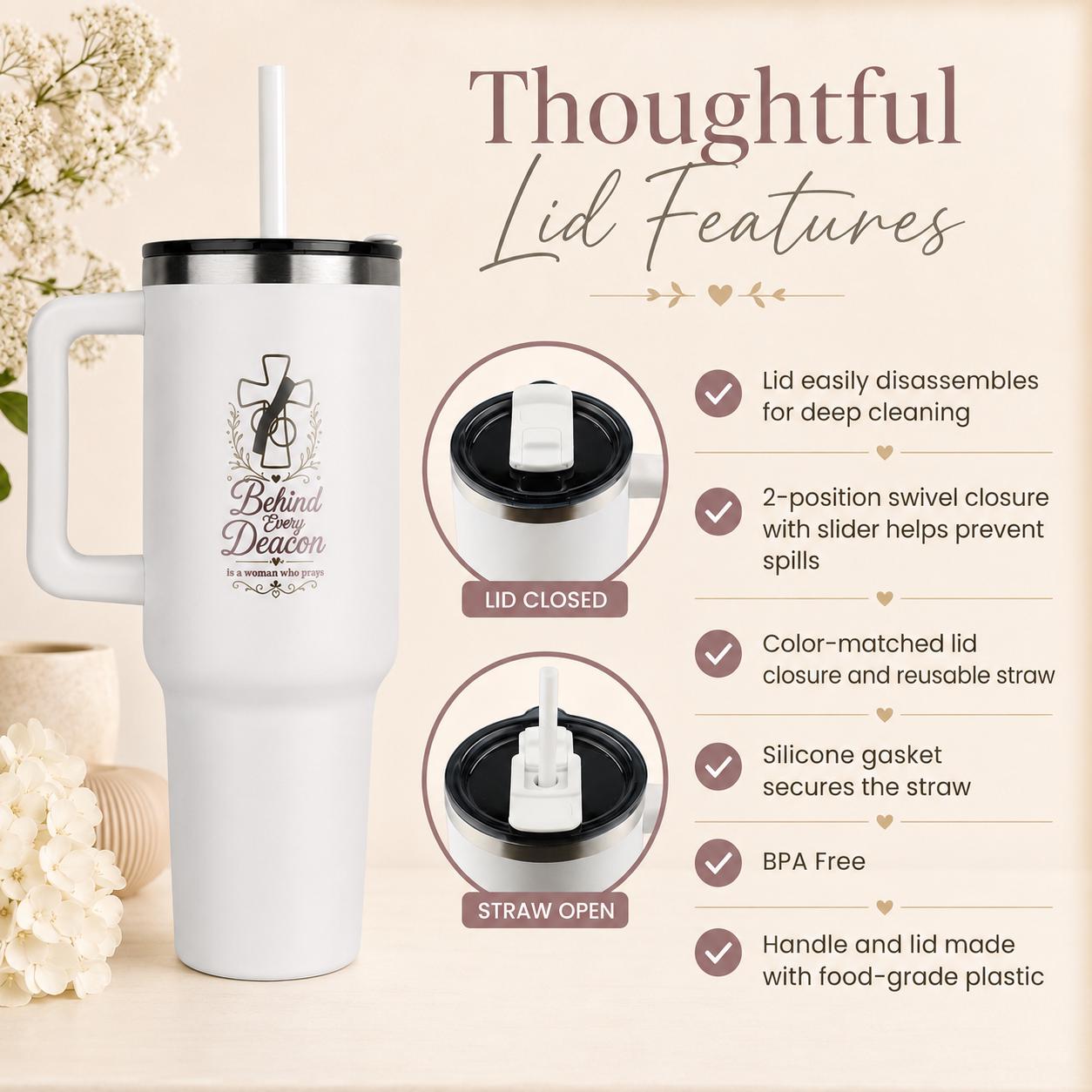 Deacon's Wife Tumbler 40oz | Catholic Ordination Gift