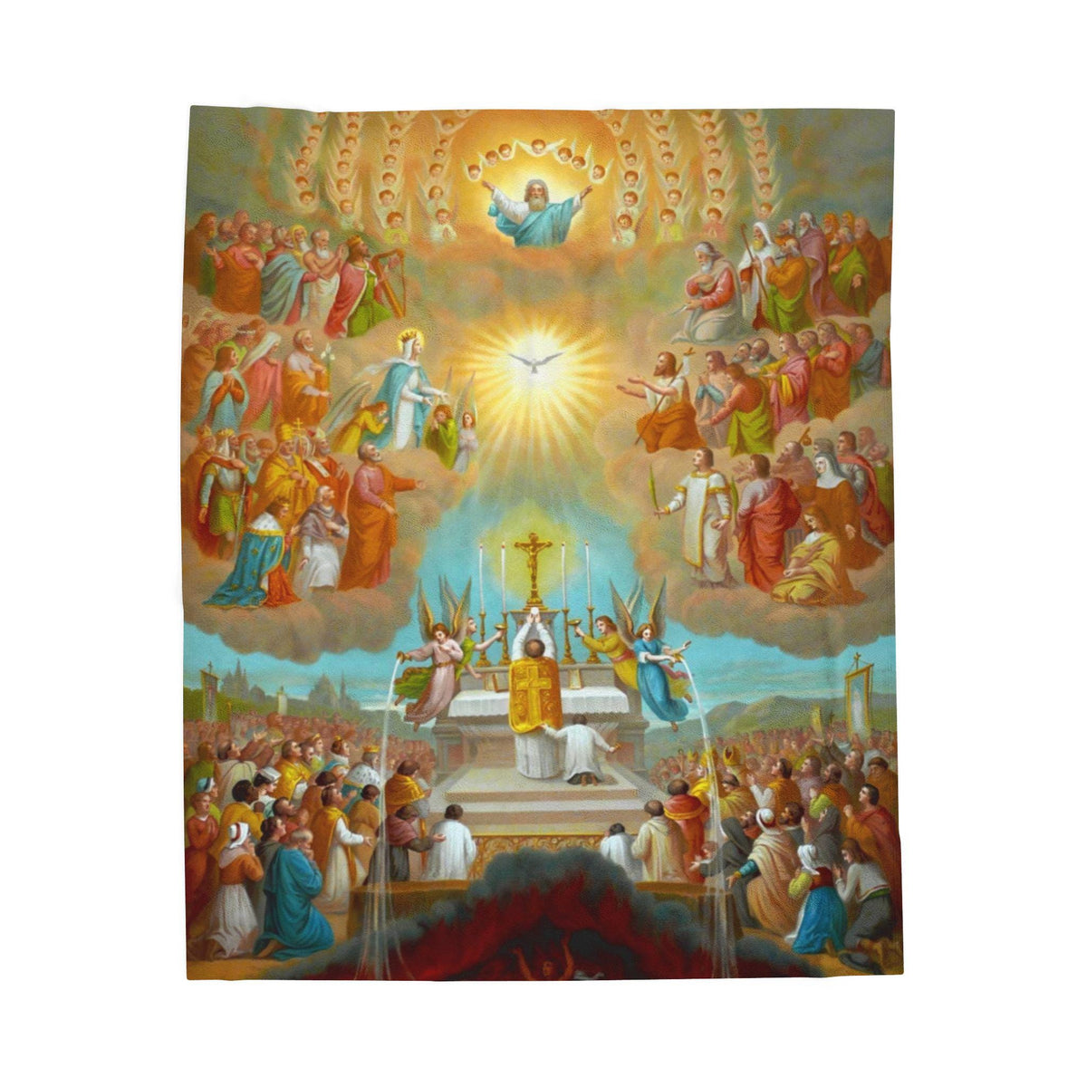 Catholic Mass Plush Blanket, Communion of the Saints