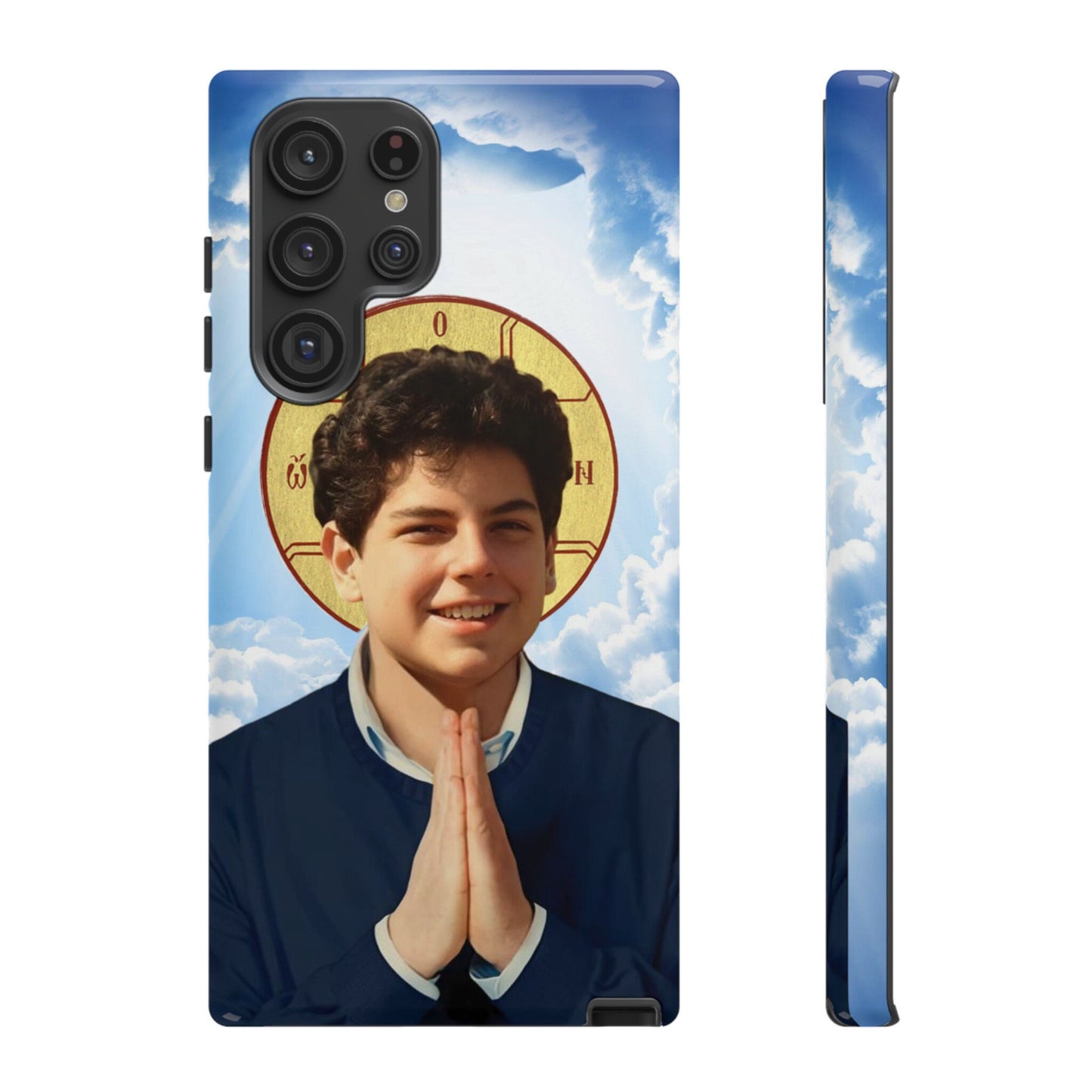 Carlo Acutis Blessed and Saint Samsung Iphone Hard Case Protector, Catholic Gift for Confirmation, Millenial Saint