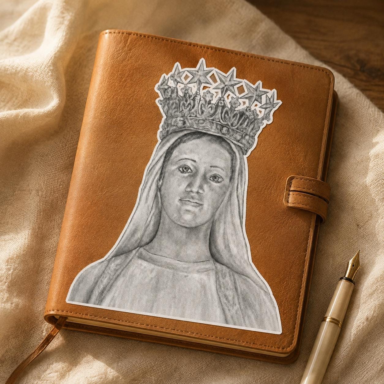 Our Lady of Champion sticker, Our Lady of Good Help Marian apparition art — Catholic gift from Glory Be Gifts – view 8