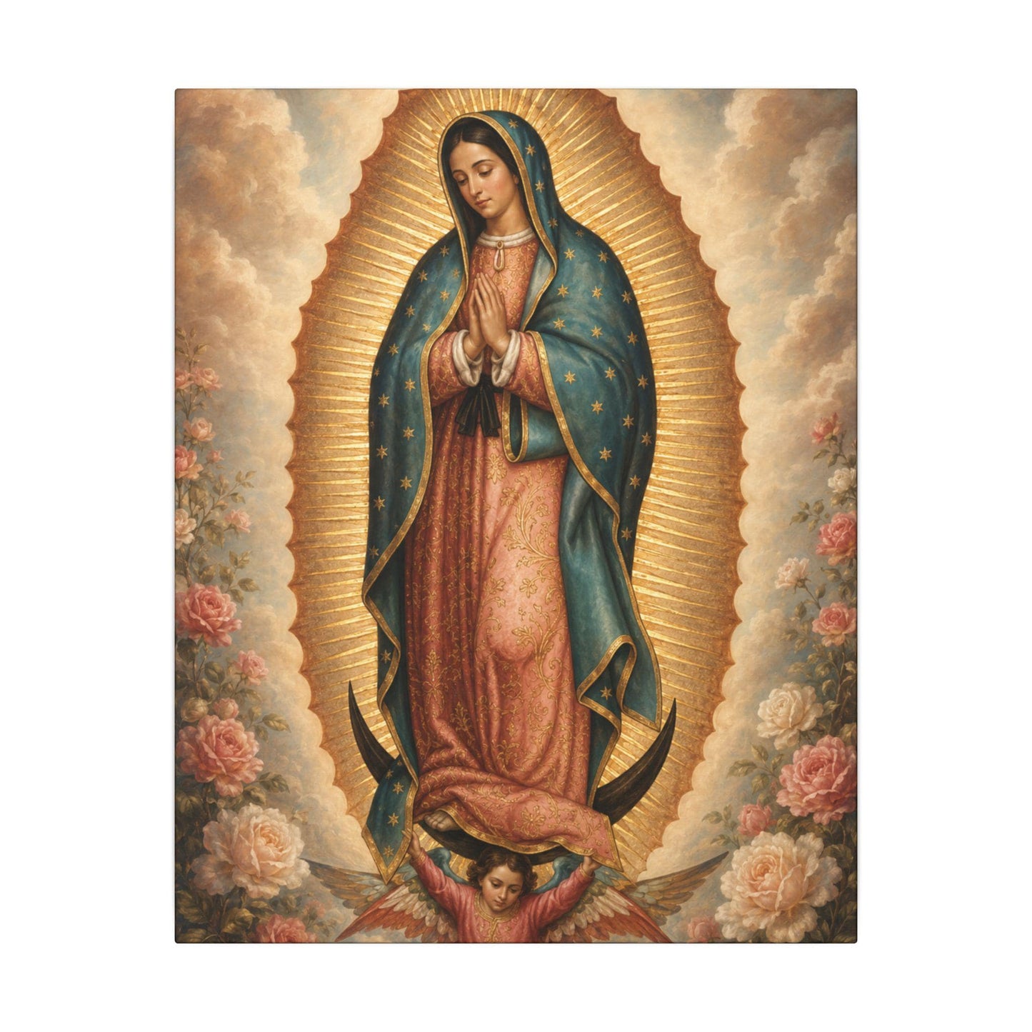 Our Lady of Guadalupe Canvas Print, Marian Devotional Art