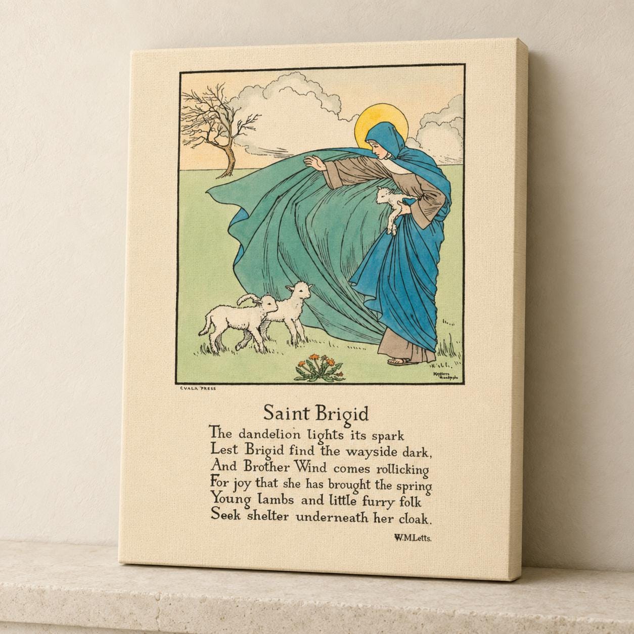 Saint Brigid Catholic Wall Art, Confirmation Gift