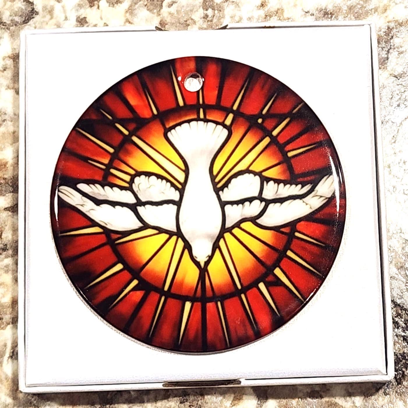 St Peter's Basilica Holy Spirit Glass Ornament, Confirmation Gift