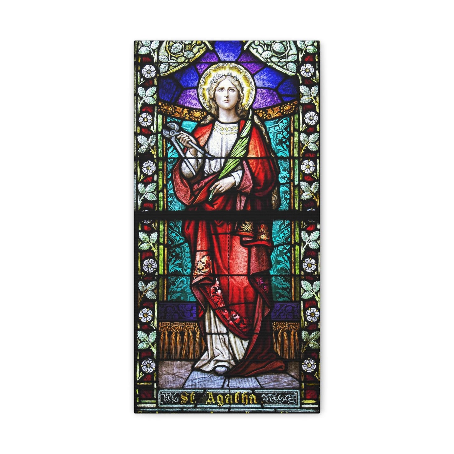 Saint Agatha Catholic Canvas – Prayer Altar Decor