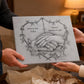 Personalized wedding canvas print, rosary heart and praying hands sacred art — Catholic gift from Glory Be Gifts – view 2