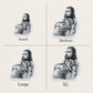 Jesus Comforting the Suffering Soul vinyl sticker, sacred art sketch by Brian Kelliher — Catholic gift from Glory Be Gifts – view 4