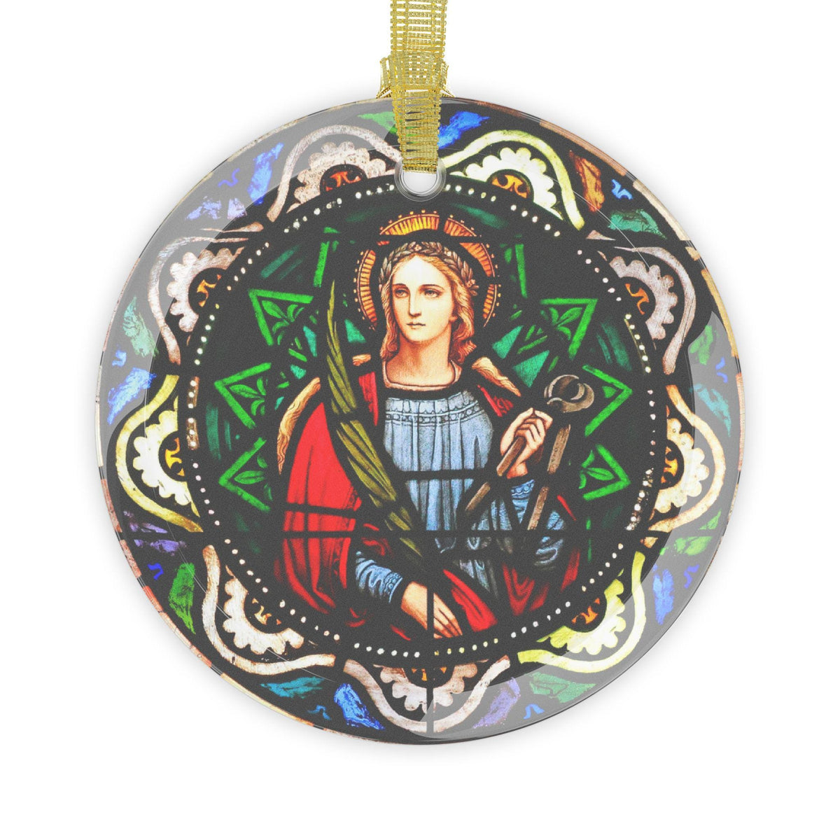 Saint Agatha Glass Christmas Ornament