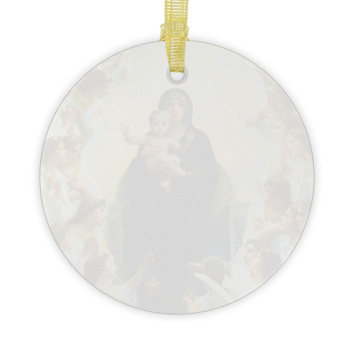 Mary Queen of Angels Glass Ornament, Catholic Christmas Ornament Gift for mom dad grandma, Virgin Mary Mother of God Art