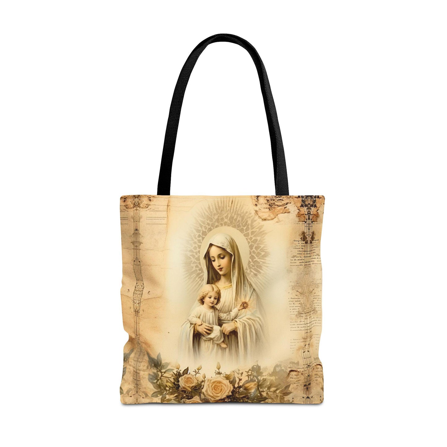 Virgin Mary Tote Bag, Catholic Gift for Women, Religious Shoulder Bag, Our Lady Canvas Tote, Christian Faith Gift, Church Bag for Her
