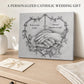 Personalized wedding canvas print, rosary heart and praying hands sacred art — Catholic gift from Glory Be Gifts – view 5