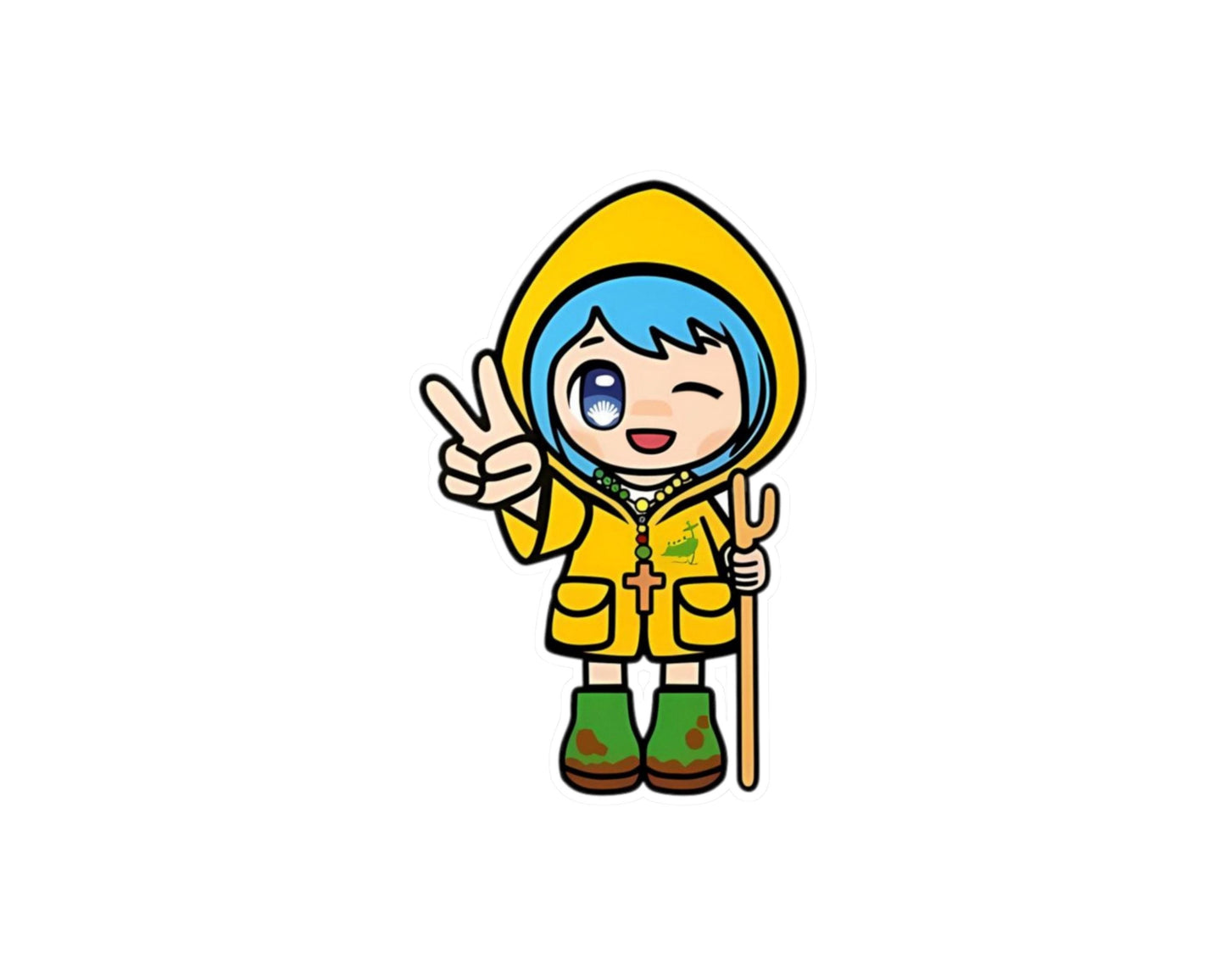 Funny Luce Jubilee Year mascot sticker, waterproof vinyl decal — Catholic gift from Glory Be Gifts – view 3